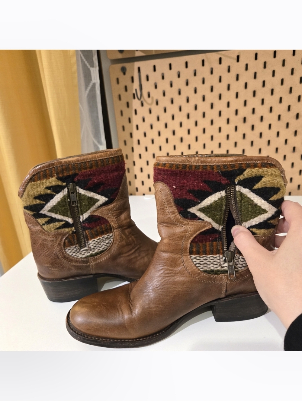 FREEBIRD by Steven Cablo Aztec Blanket Ankle Boots Womens 8 Caballero $350 - Picture 3 of 15